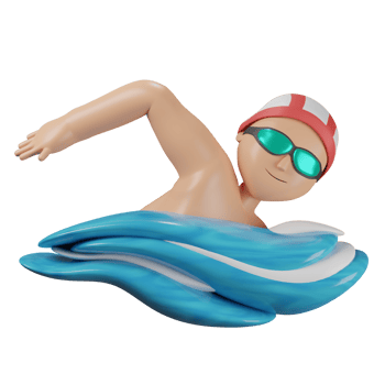 3D illustration sport icon swimming png