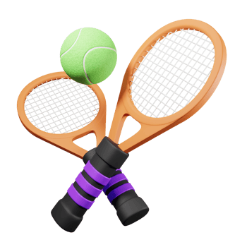 3D illustration sport icon tennis png