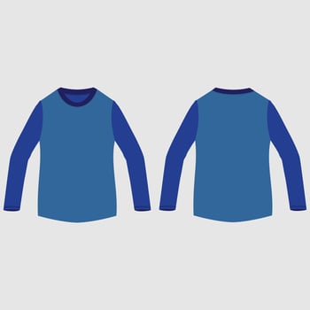 Raglan long sleeve t-shirt mockup front and back view vector