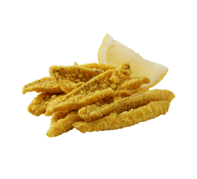 Crispy fried fish cut out isolated transparent background png