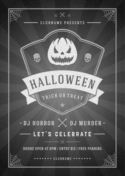 Halloween celebration night party poster or flyer design vector
