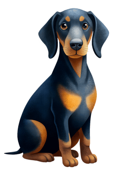Austrian Black and Tan Hound sit isolated transparent background png