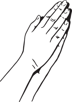 Praying hands one layer illustration png