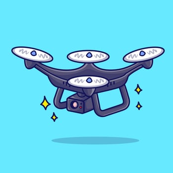 Flying Drone Camera Cartoon vector