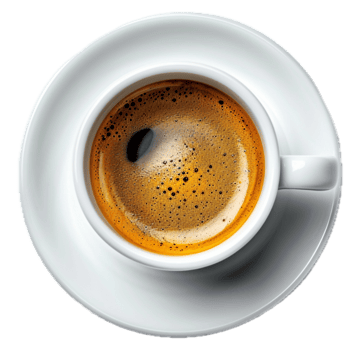 AI generated Espresso Coffee in White Cup Top View png