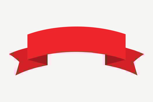 Flat illustration of red ribbon collection. Suitable for design element of banner decoration, blank ribbon for vintage ornament vector