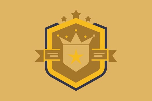 Gold Badge Elements design vector