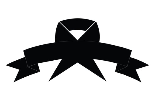 Black Ribbon Mourning Sign design vector