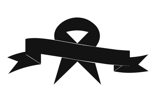 Black Ribbon Mourning Sign design vector