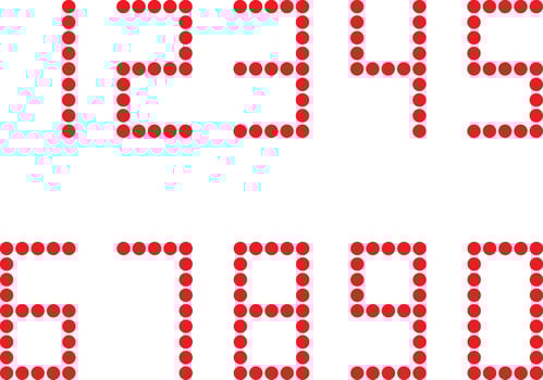 LED display timer. LED timer isolated design. vector