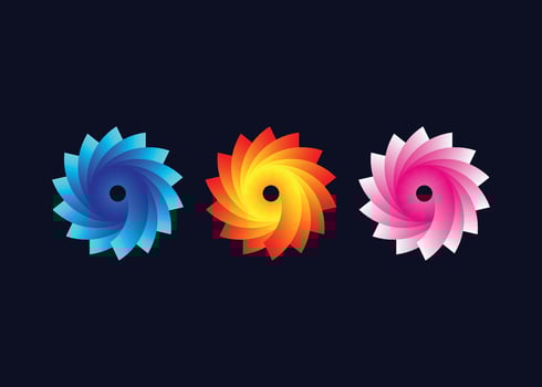 Creative and minimal abstract Circle colorful flower logo template. Modern colorful flower vector