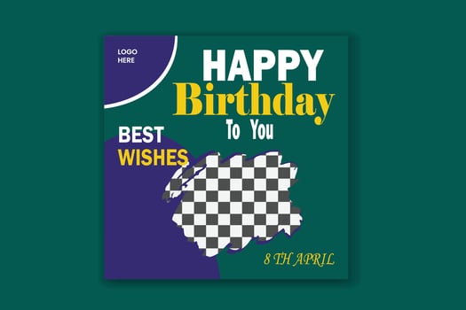 Digital Birthday celebration social media post vector
