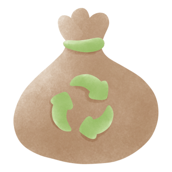 Paper bag with recycling symbol png