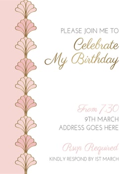 Pink Elegant Style Birthday Invitation Design vector