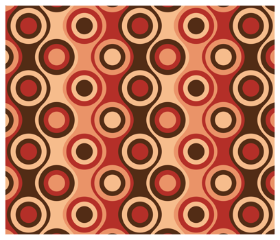 Retro 1970s Style Red Brown Orange Geometric Circles Mid Century Seventies Vintage Pattern png