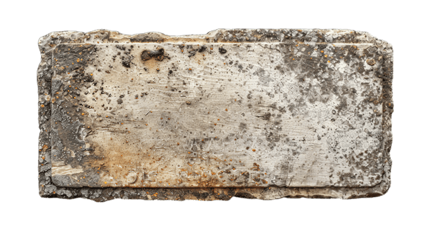 Aged stone block with rich patina, perfect for architecture projects and textured design elements png