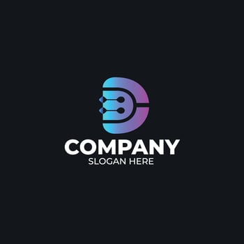 Letter D for technology ,tech ,Digital Modern Logo design vector