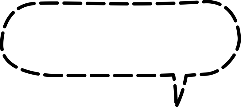 Black and white dashed line speech bubble balloon, icon sticker memo keyword planner text box banner, flat transparent element design png
