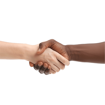 Diverse handshake with a transparent background png