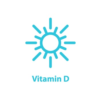 Sun, Vitamin D icon, Sunny day. Isolated on white background. From blue icon set. vector