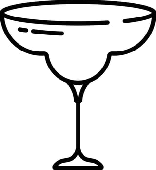 Bar glass outline illustration vector