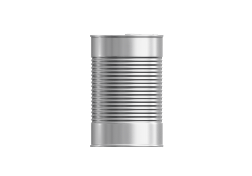 One closed tin can, transparent background png