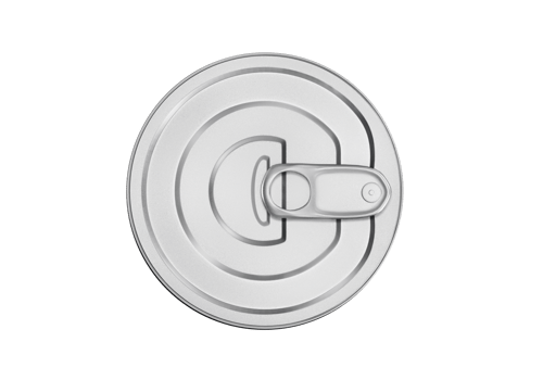 One closed tin can, transparent background, top view png