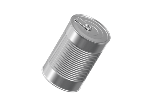 One closed tin can, transparent background png