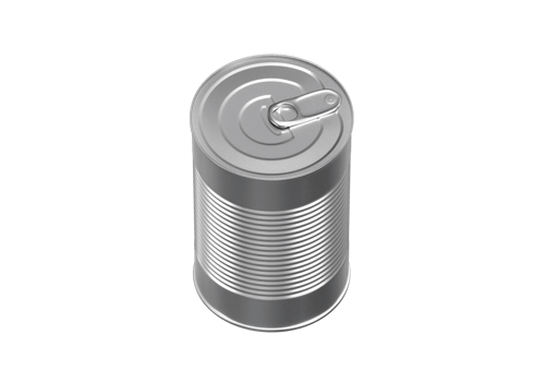 One closed tin can, transparent background png