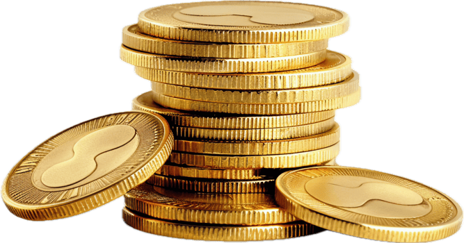 AI generated Stacks of Gold Coins png