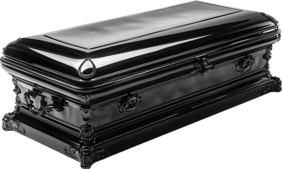 AI generated Elegant Black Casket png