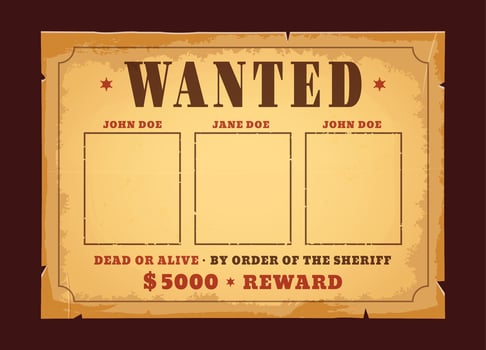 Western wanted banner with reward vintage banner vector