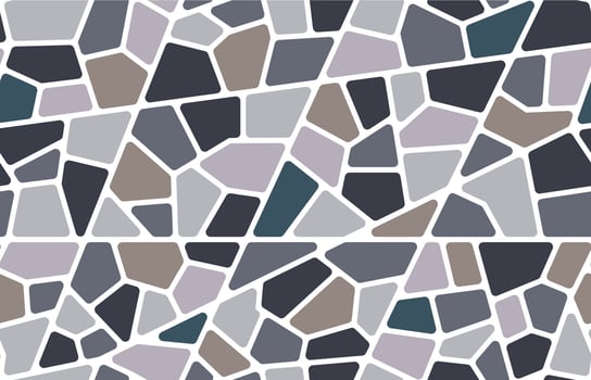 Mosaic stone tile, ceramic floor seamless pattern vector