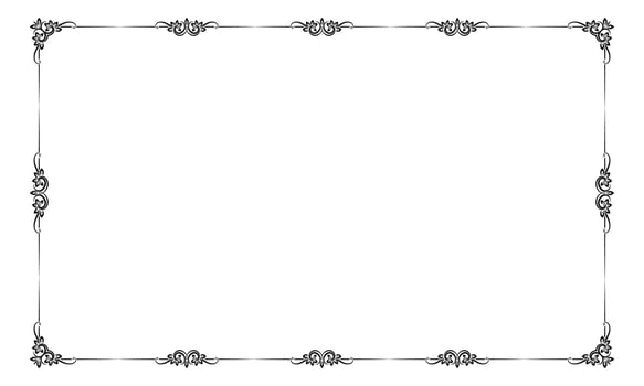 hand drawn ornamental frame on white background vector