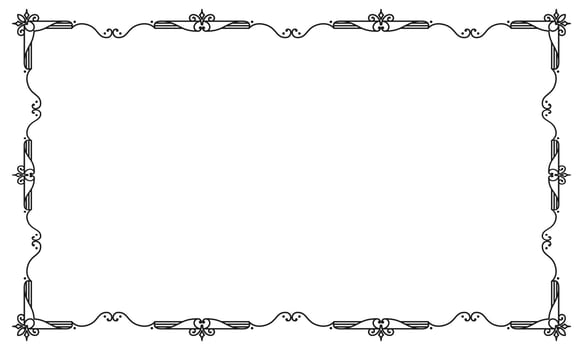 hand drawn ornamental frame on white background vector