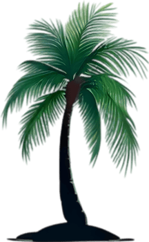 AI generated Palm Tree on an Island icon, a close-up painting of a Palm Tree on an Island. png