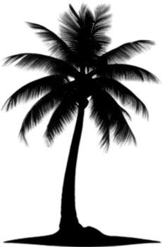 AI generated Palm Tree on an Island icon, a close-up painting of a Palm Tree on an Island. png