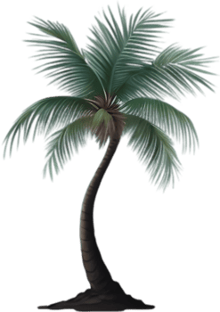 AI generated Palm Tree on an Island icon, a close-up painting of a Palm Tree on an Island. png