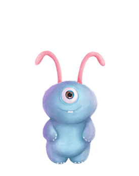 Cute baby monster, illustration for kids, friendly animal card png
