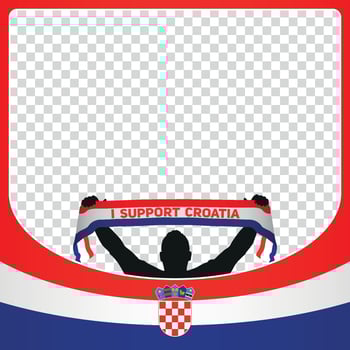 I support Croatia european football championship profil picture frame banners for social media Euro germany 2024 vector