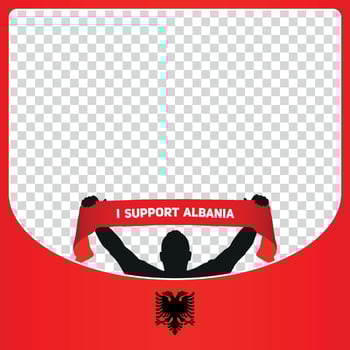 I support Albania european football championship profil picture frame banners for social media Euro germany 2024 vector