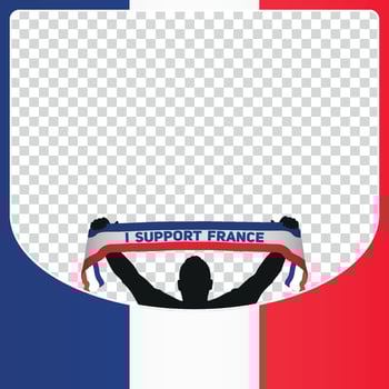 I support France european football championship profil picture frame banners for social media Euro germany 2024 vector