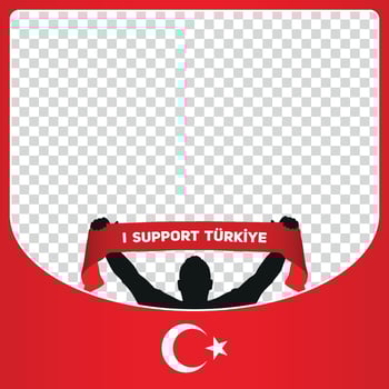 I support Turkiye turkey european football championship profil picture frame banners for social media Euro germany 2024 vector