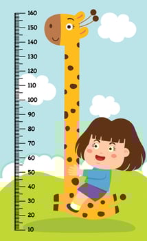 Meter wall with giraffe illustration vector