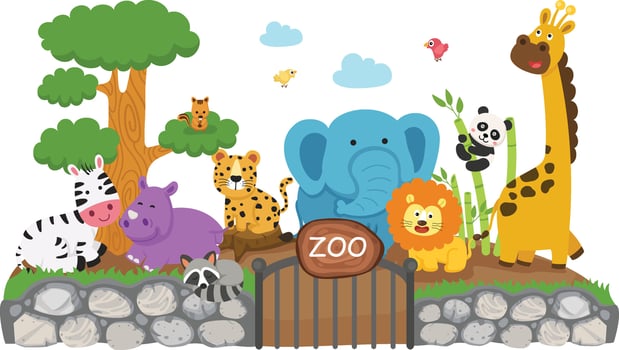 illustration of isolated animal zoo vector