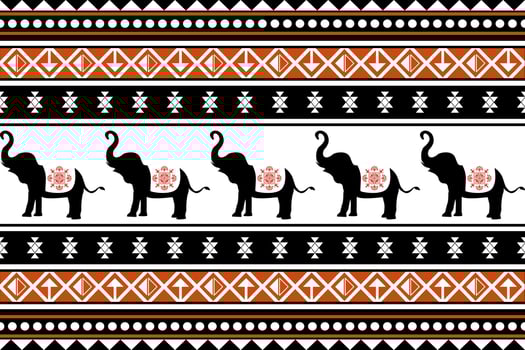 Elephant Thai style seamless pattern. Can be used in fabric design for clothing, textile, wrapping, background, wallpaper, carpet vector