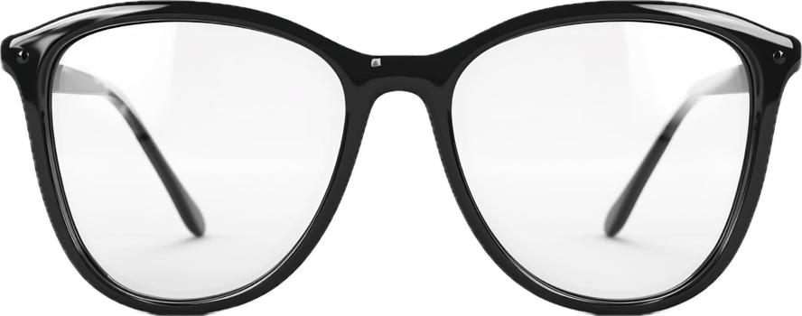 AI generated Classic Black Eyeglasses png