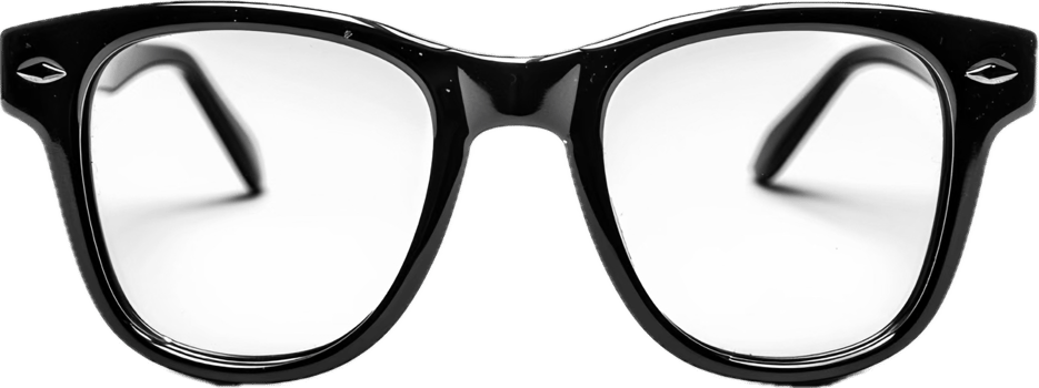 AI generated Classic Black Eyeglasses png