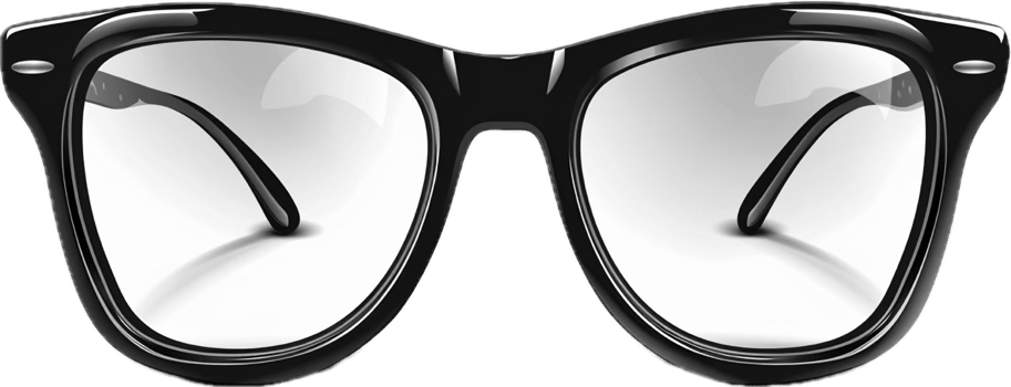 AI generated Classic Black Eyeglasses png