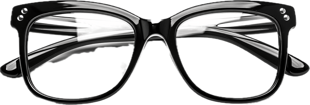 AI generated Classic Black Eyeglasses png